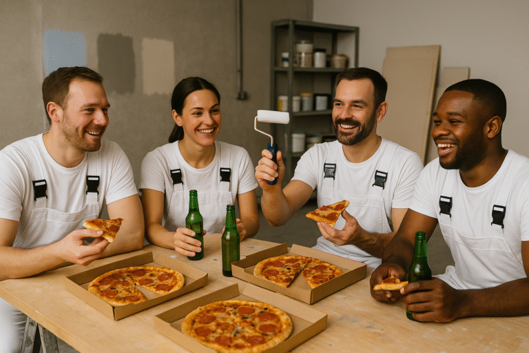 Gemeinsamer Pizza-Abend in der Werkstatt